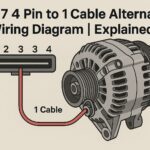 LM7 4 Pin to 1 Cable Alternator Wiring Diagram | Explained - a digital breakdown of wire connections from plug to alternator.