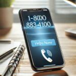 A modern smartphone screen displaying the 1-800-883-4100 phone number in bold.