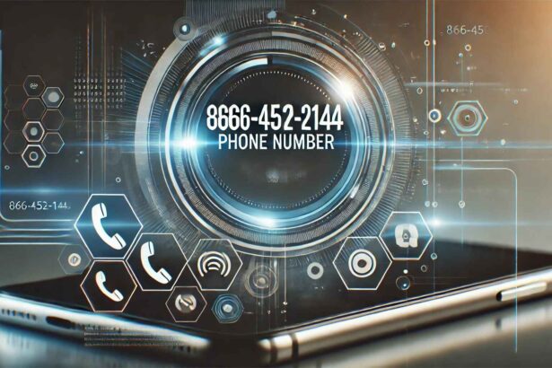 866-452-1144 Phone Number displayed in a futuristic digital-themed background with call icons.