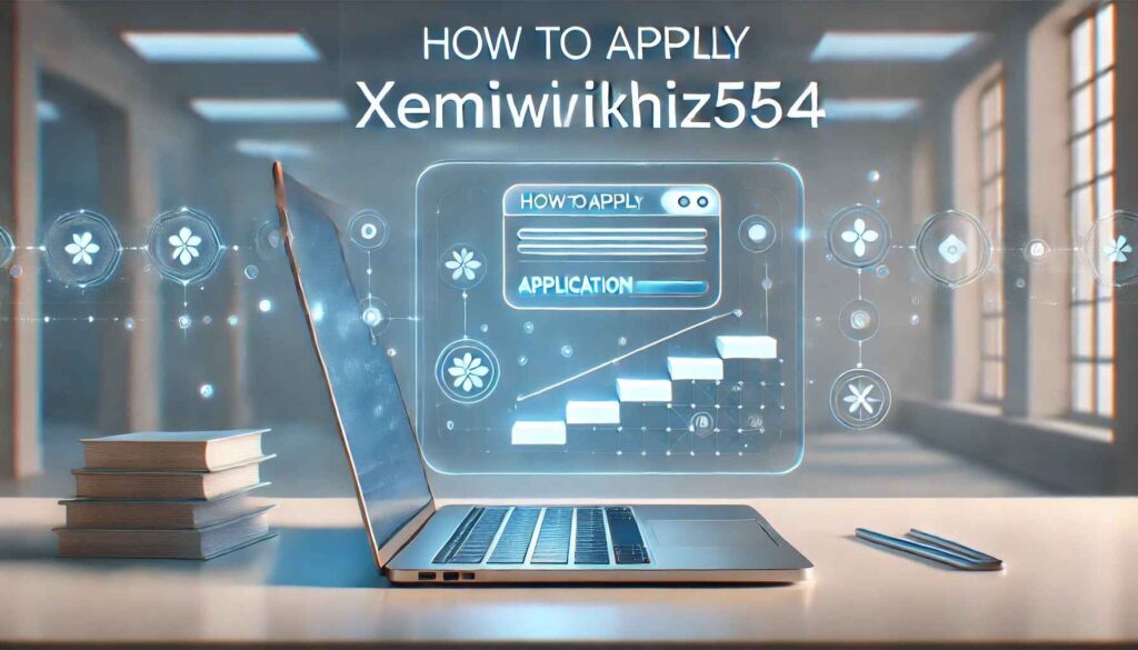 A digital application interface with a progress bar and the text "How to Apply Xemiwikhiz5654."