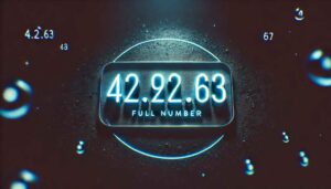 Surreal artwork featuring the number 42.921.663 in bold neon.