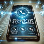 866-869-1920 Phone Number displayed on a modern smartphone screen with a tech-inspired background.