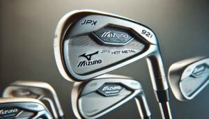 Mizuno JPX 921 Hot Metal golf iron set with a premium silver design.