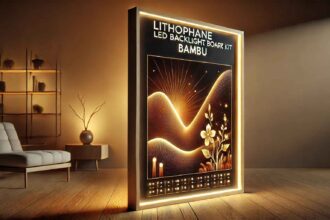 Lithophane LED Backlight Board Kit Bambu with soft glowing light.