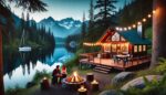 Lakeside cabin with a firepit, ideal for an affordable romantic getaways in Washington State.