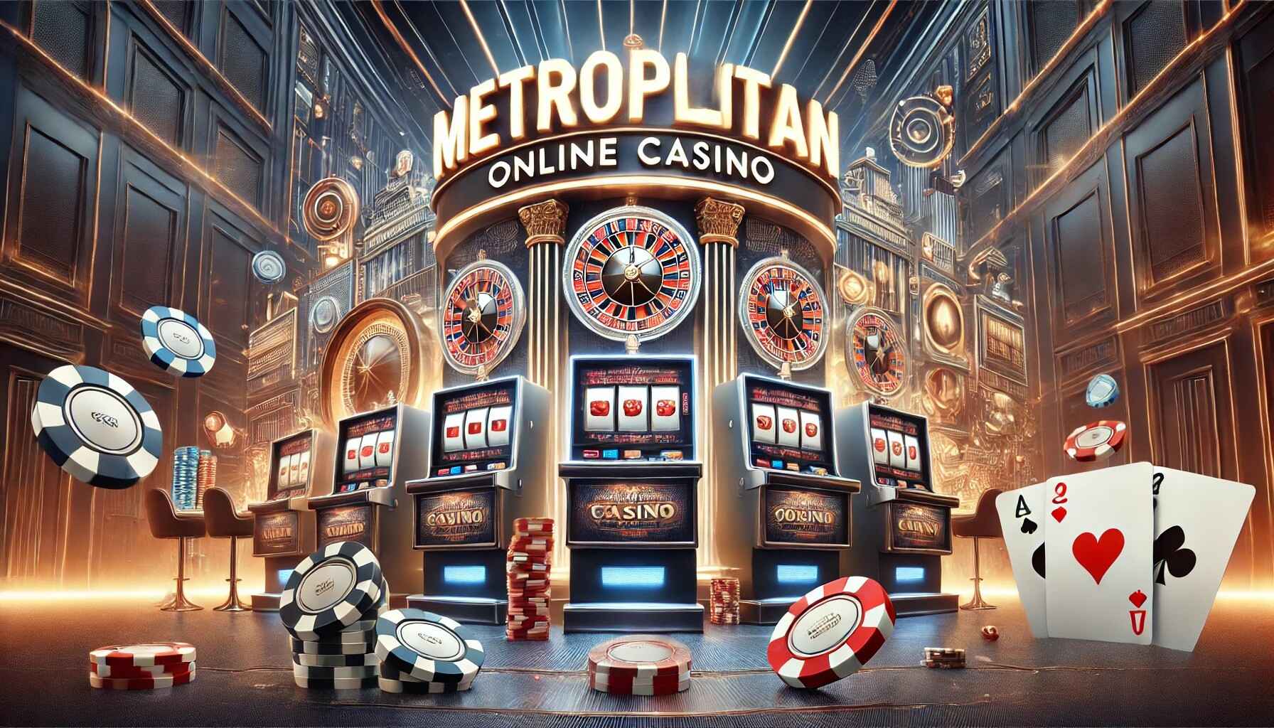 Metropolitan Online Casino with slot machines and roulette.