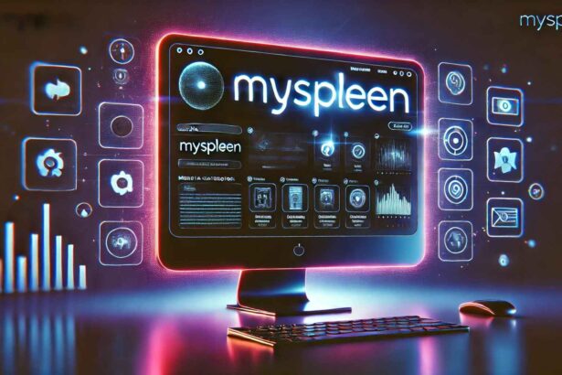 Myspleen platform displayed on a sleek digital interface with media categories.