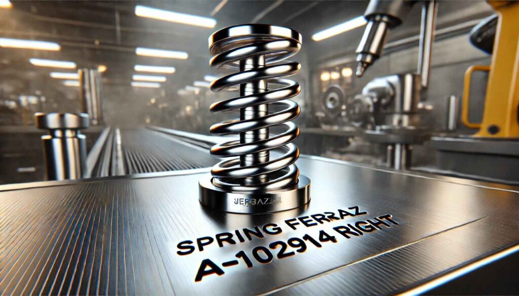 Spring Ferraz A-102914 Right, a premium-grade industrial spring, placed on a sleek metal surface.