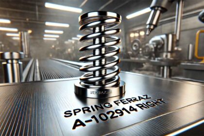 Spring Ferraz A-102914 Right, a premium-grade industrial spring, placed on a sleek metal surface.