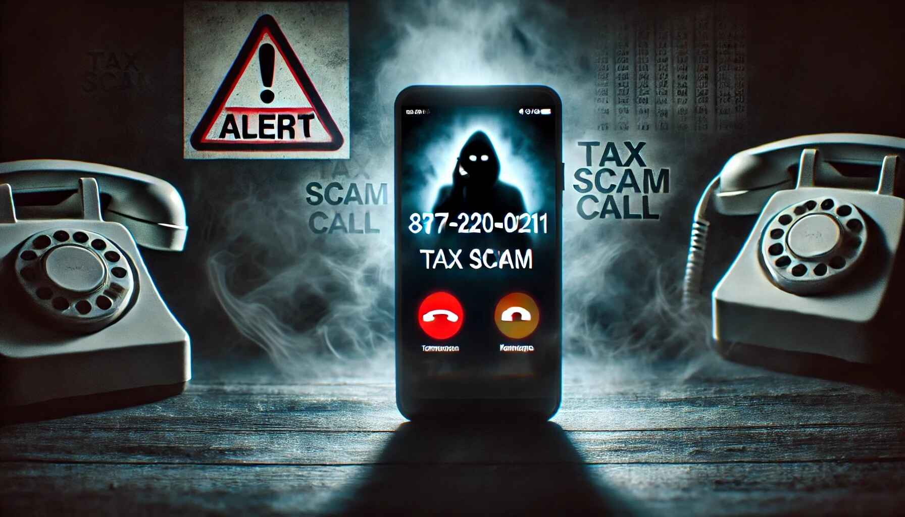 877-220-0211 scam call warning on phone screen.