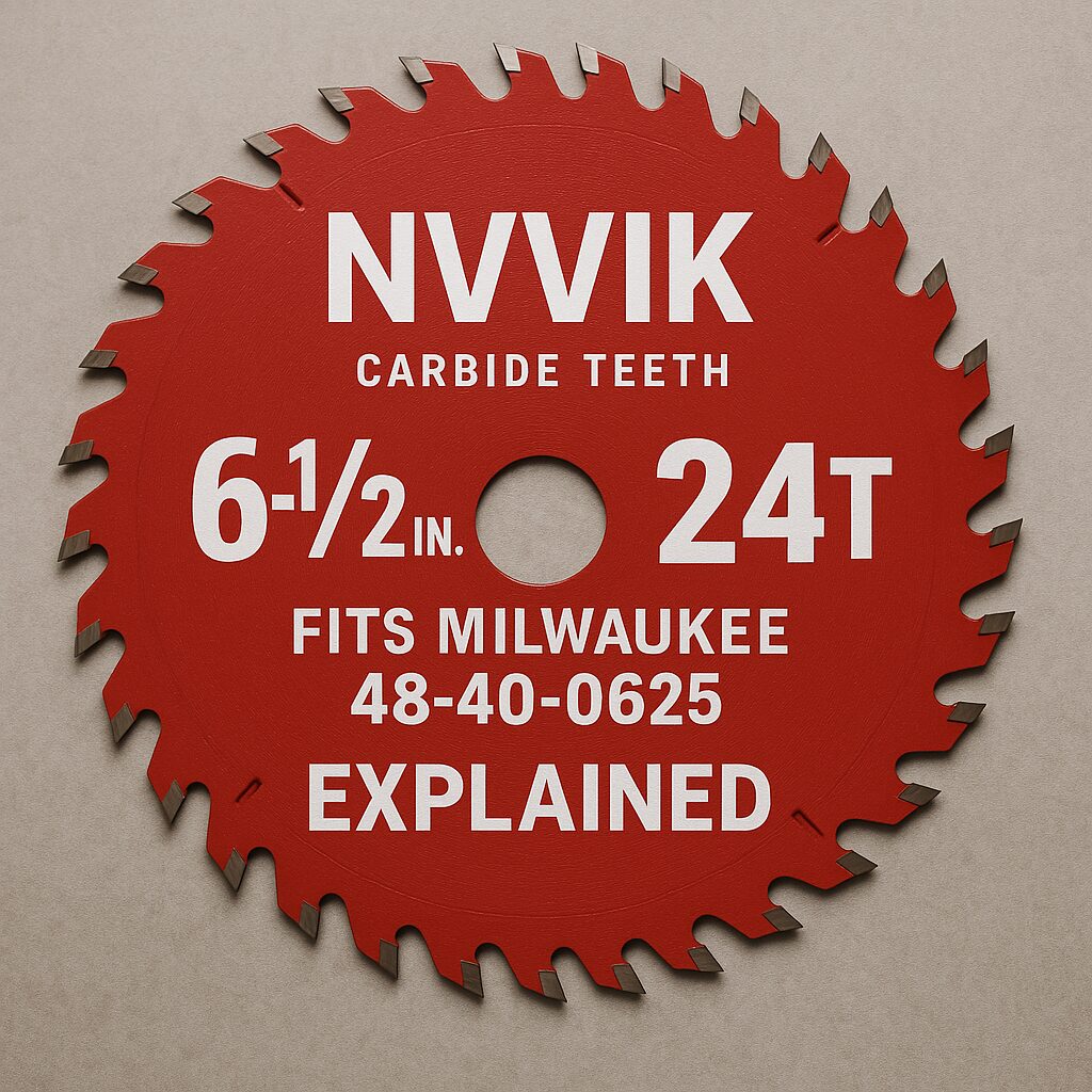 nvvbik fits milwaukee 48-40-0625 6-1/2 | Explained - a professional-grade saw blade with clean cutting edges, compatible with Milwaukee tools.