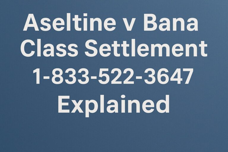 Aseltine v Bana Class Settlement 1-833-522-3647 | Explained