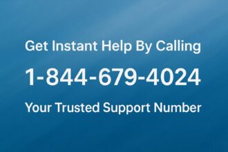 Get Instant Help By Calling 1-844-679-4024: displayed on a blue textured background with bold white text.
