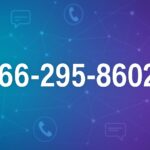 A digital graphic displays the toll-free number 866-295-8602 on a futuristic screen.