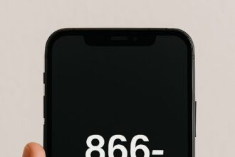 Image showing the phone number 866-408-4070 on a smartphone screen.