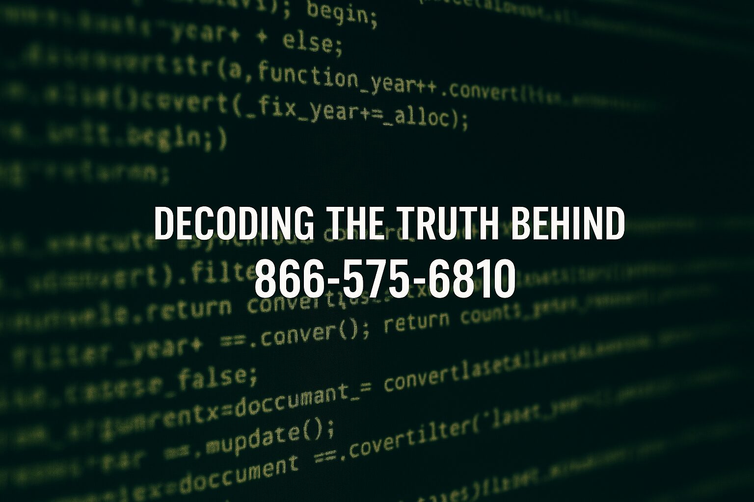866-575-6810: Decoding the Truth Behind