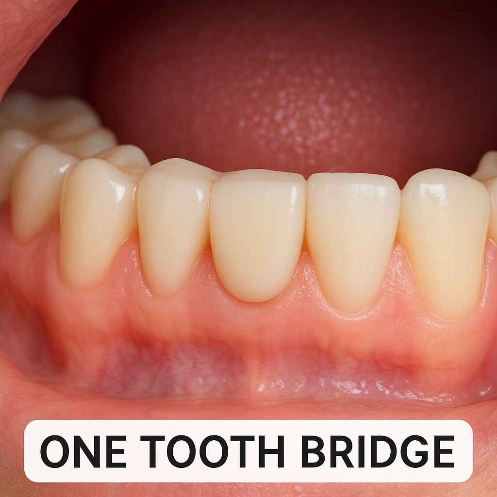 One tooth bridge fitted between healthy teeth
