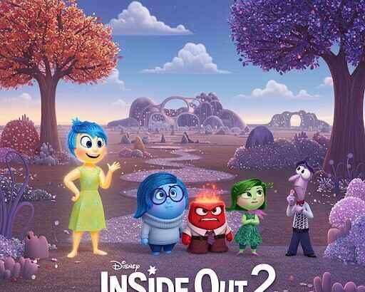 Inside Out 2 characters with multilingual subtitle guide background