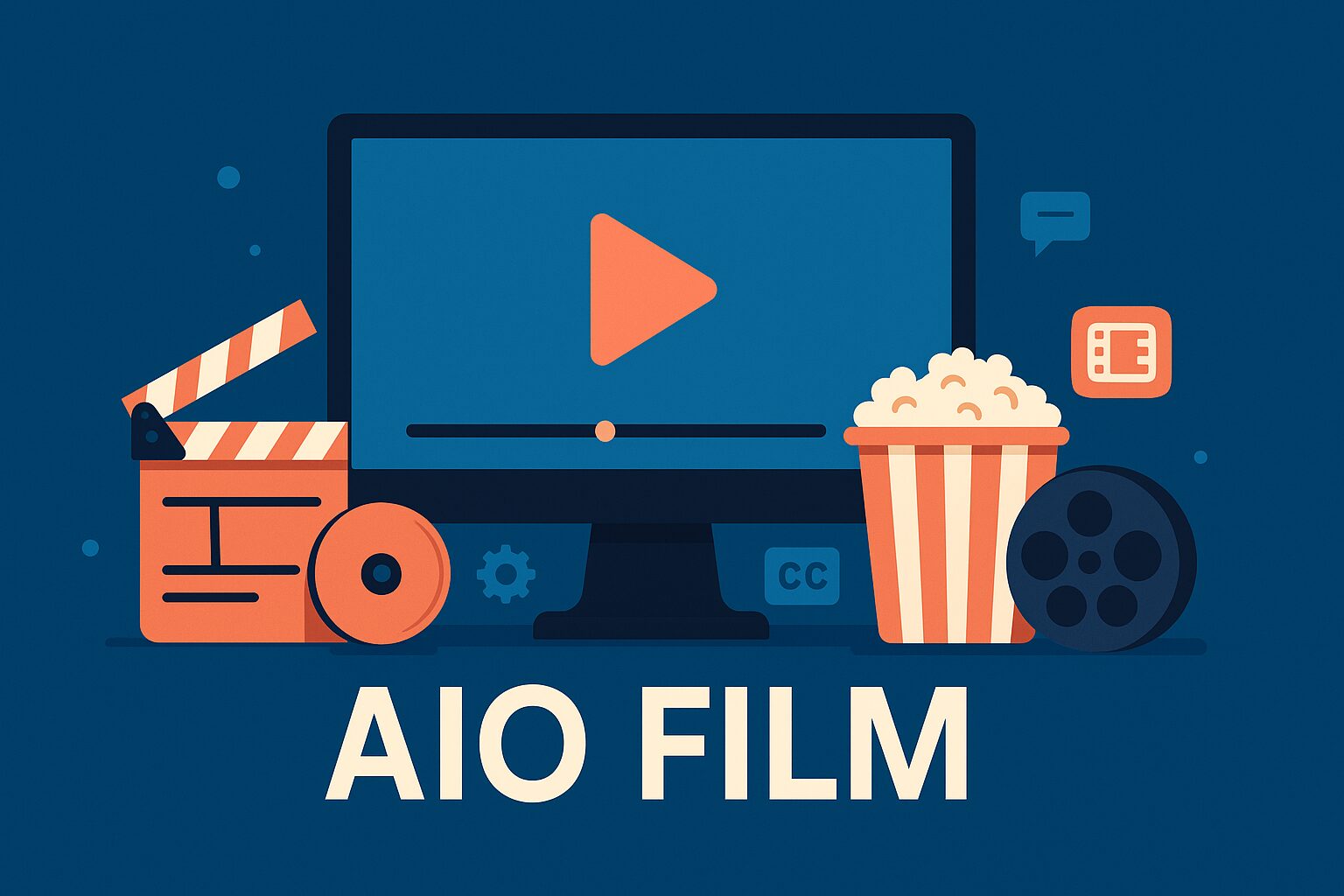 AIO Film platform interface showing movie categories and streaming options.