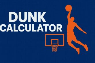 Basketball player using Dunk Calculator? to measure vertical leap on court.