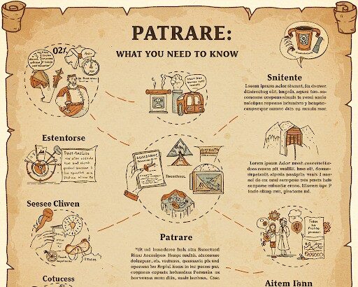 Vintage-style illustration titled "Patrare: What You Need to Know" with hand-drawn elements and muted earth tones on a parchment-like background.