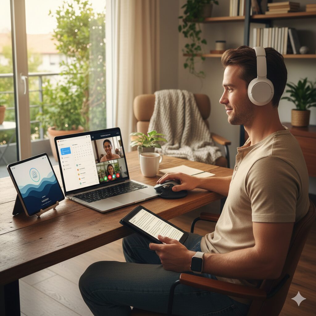 Digital balance is the art of managing technology in a way that enhances daily life without overwhelming it.